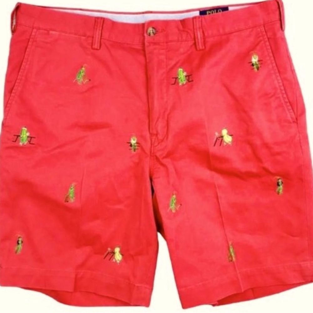 Polo Ralph Lauren Mens Novelty Embroidered Bug Games Shorts
